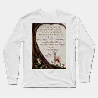 Forest Watercolor EMily Dickinson Poem Woodland Creatures Long Sleeve T-Shirt